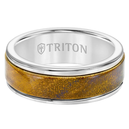 Frederick Goldman White Tungsten Wood Insert Band 11-6083WCD8-G.00