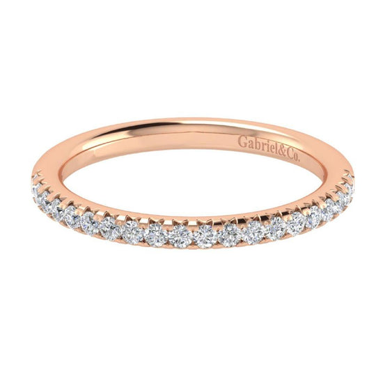 Gabriel & Co 14K Rose Gold Devotion Classic Straight Diamond Band AN12920K44JJ