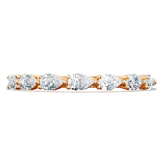 Tacori 18K Rose Gold 1/2 Way Pear Diamond Band 2687 B 1/2 PK