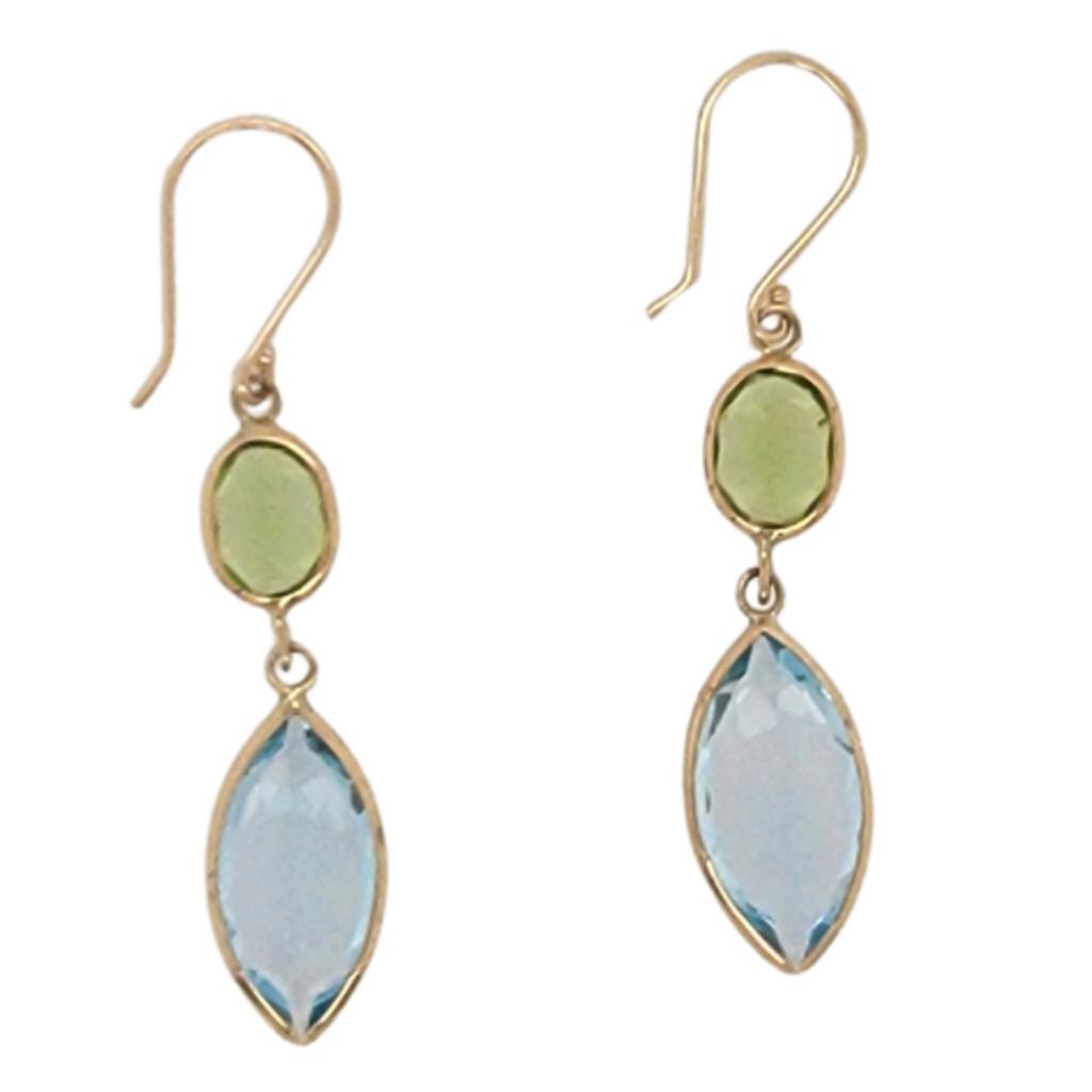 étoile Raymond Mazza 14K Yellow Gold Peridot and Blue Topaz