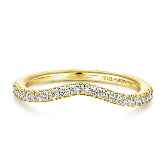 Gabriel & Co 14K Yellow Gold Contemporary Curved Diamond Band WB14411R4Y44JJ