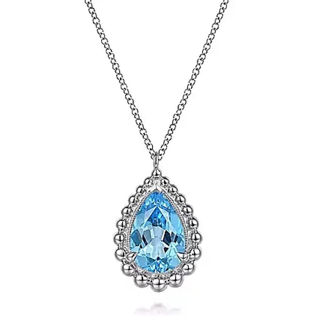 Blue hotsell Topaz, Fine CZ accent stone Pendant. N13.4094881