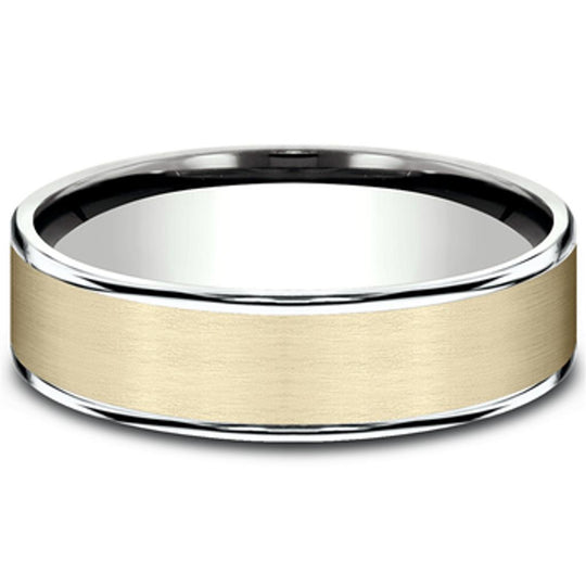 Benchmark 14K Yellow & White Gold Satin Center Band CFT206501014KWY09
