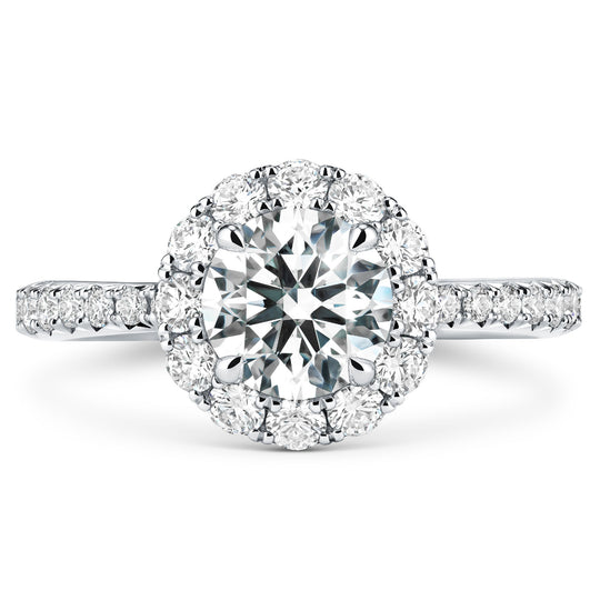Hearts on Fire Platinum Vela Diamond Halo Engagement Ring UU2641PTCUS1506500