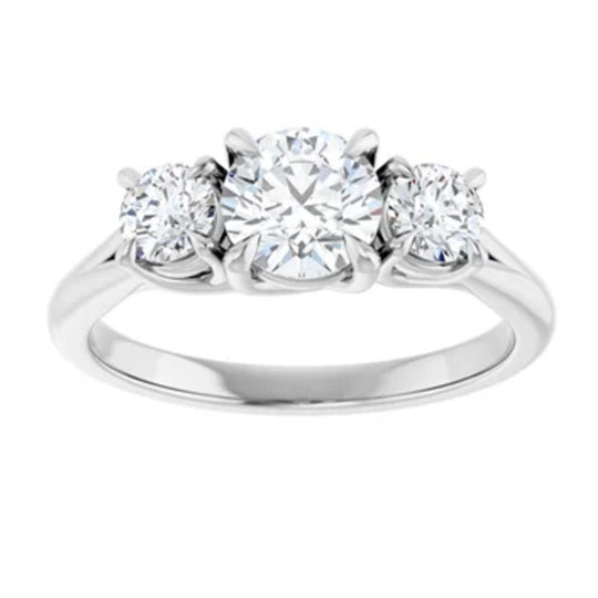 14K White Gold 3 Stone Diamond Ring 126342C