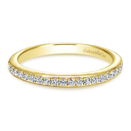 Gabriel & Co 14K Yellow Gold Contemporary Straight 1/2 Way Diamond Band WB6684Y44JJ