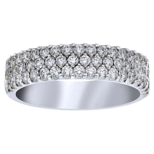 CW Signature 18K White Gold Three Row Diamond Ring R0870
