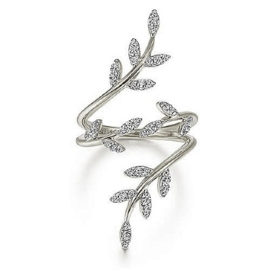 Gabriel & Co 14K White Gold Contemporary Statement Diamond Branch Wrap Ring LR51509W45JJ