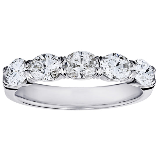 CW Signature 18K White Gold Five Stone Oval Diamond Band R01612