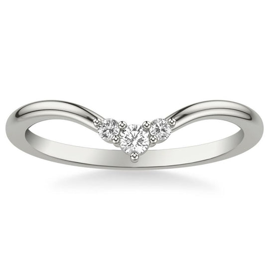 Frederick Goldman 14K White Gold Classic 3 Stone Curved Diamond Ring 33-9462W-L.00