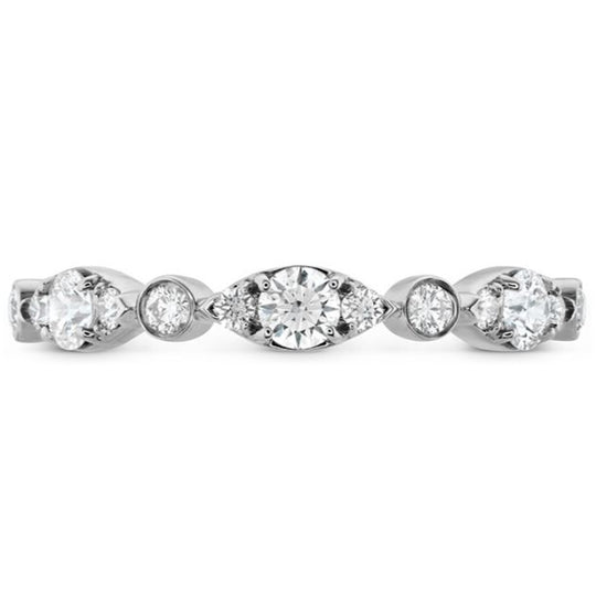 Hearts On Fire 18K White Gold Bezel Regal Diamond Band HBAHBEZRG00458W-C