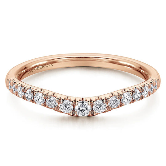 Gabriel & Co 14K Rose Gold Devotion Curved Diamond Band AN11013K44JJ
