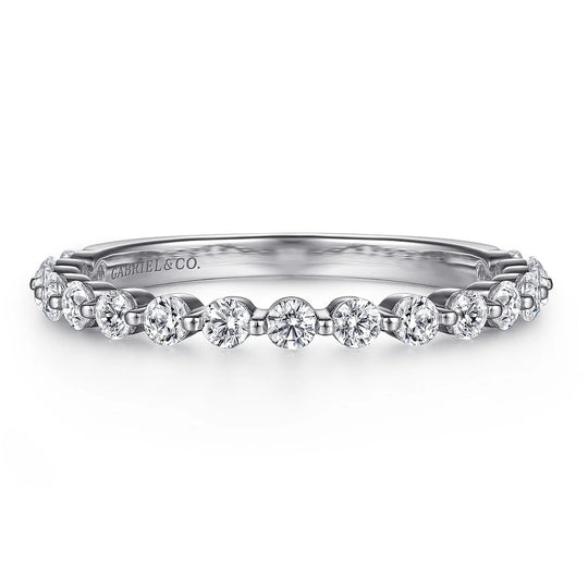 Gabriel & Co 14K White Gold Single Prong Diamond Anniversary Band AN15747W44JJ