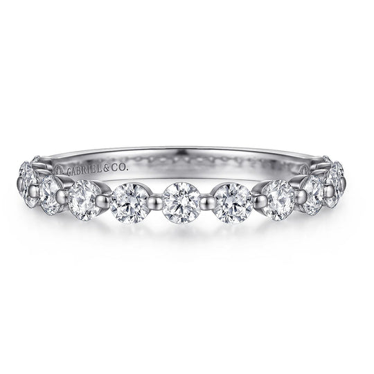 Gabriel & Co 14K White Gold Single Prong Diamond Anniversary Band AN15748W44JJ