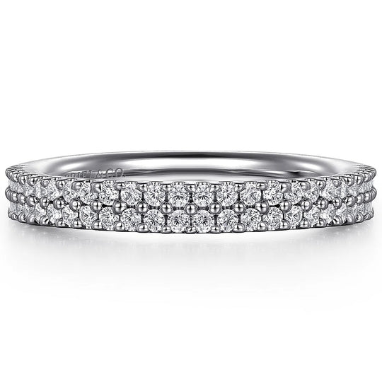 Gabriel & Co 14K White Gold Double Row Diamond Anniversary Band AN7748W44JJ