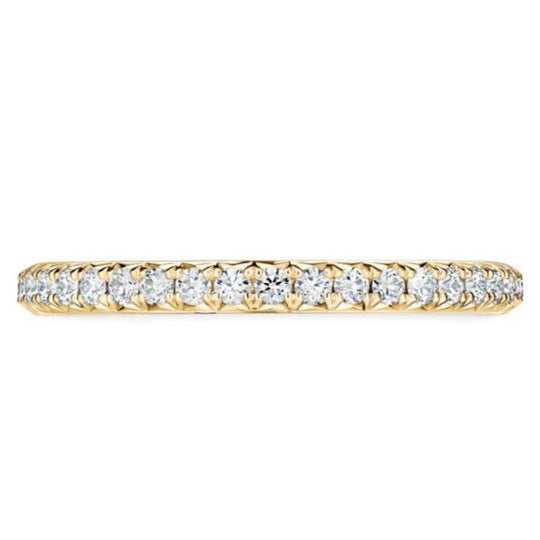 Hearts On Fire 18K Yellow Gold Vela French Pave Diamond Band UU26428Y50