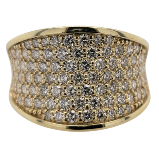 Raymond Mazza 14K Yellow Gold Diamond Cluster Ring RZ7654