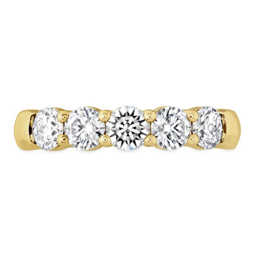 Hearts on Fire 18K Yellow Gold Signature 5 Stone Diamond Band UU29428YGHV1006500