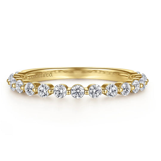 Gabriel & Co 14K Yellow Gold Single Prong Diamond Anniversary Band AN15747Y44JJ