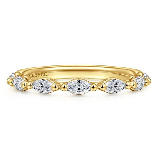 Gabriel & Co 14K Yellow Gold Marquise Diamond Anniversary Band AN16425Y43JJ