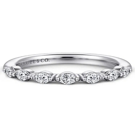 Gabriel & Co 14K White Gold Marquise Diamond Anniversary Band AN16535W43JJ