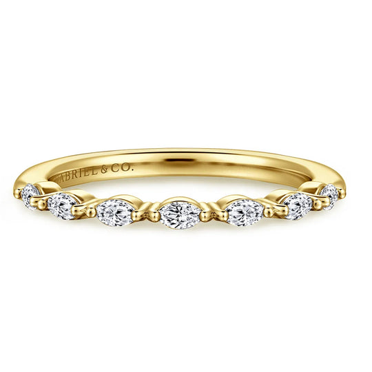 Gabriel & Co 14K Yellow Gold Marquise Diamond Anniversary Band AN16535Y43JJ
