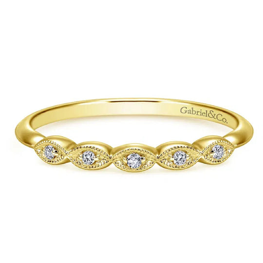 Gabriel & Co 14K Yellow Gold Milgrain Diamond Band WB11747R8Y44JJ