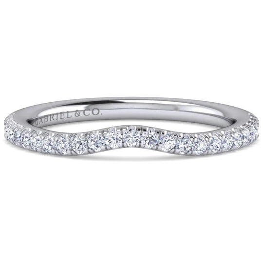 Gabriel & Co 14K White Gold Curved Diamond Band WB16129R8W44JJ