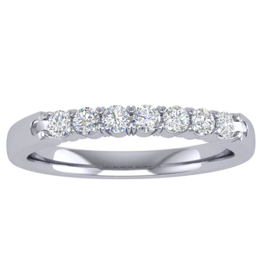 CW Signature 18K White Gold 7 Stone Diamond Band R0488