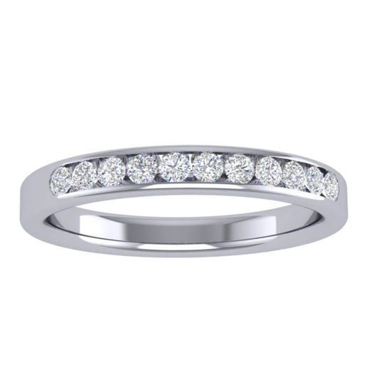 CW Signature 18K White Gold 11 Stone Diamond Band R01047