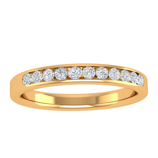 CW Signature 18K Yellow Gold 11 Stone Diamond Band R01049Y