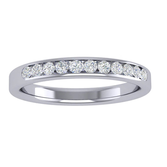 CW Signature 18K White Gold 11 Stone Diamond Band R01051