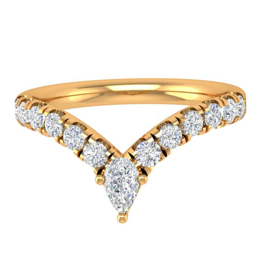 CW Signature 14K Yellow Gold "V" Diamond Ring R01730Y
