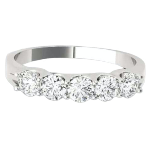 14K White Gold 5 Stone 1ct Diamond Ring 5RR-7322