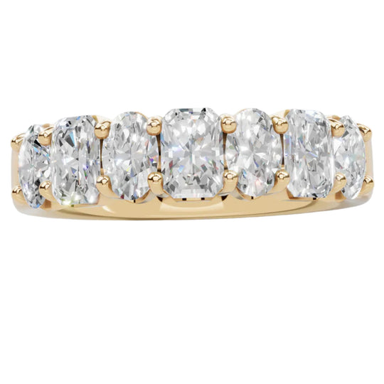 CW Signature 18K Yellow Alternating Oval & Emerald Diamond Band R02149Y