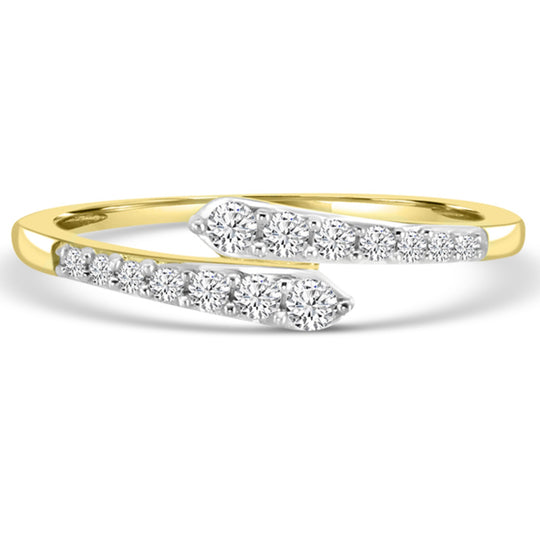 14K Yellow Gold Diamond Bypass Ring M13R4225V0815