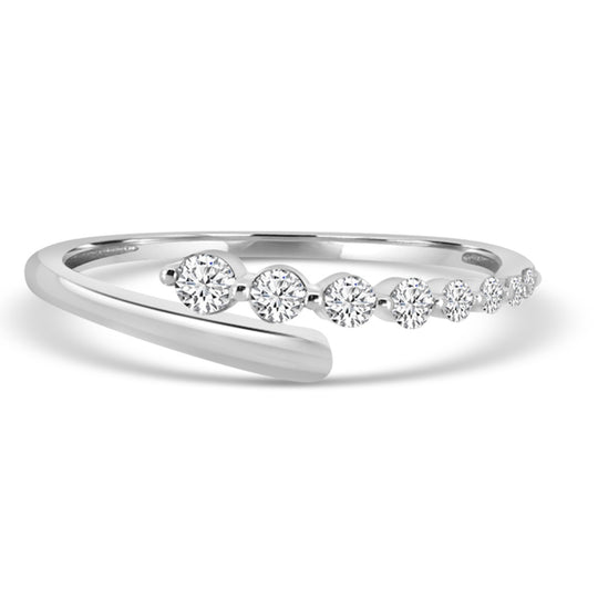 14K White Gold Open Bypass Diamond Ring M13R4222V0814