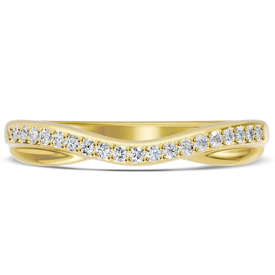 14K Yellow Gold Contour Shadow Diamond Band M13R2603B006