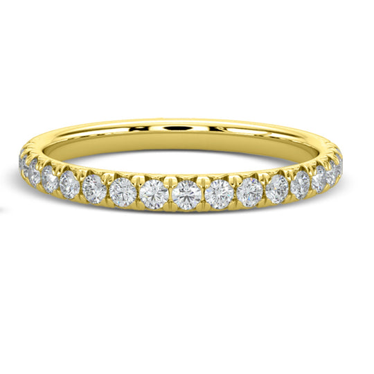 14K Yellow Gold French Pave Diamond Band RB055FPH-4Y-EZQ