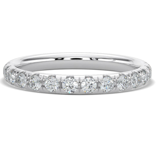14K White Gold Scallop Setting Diamond Band RB2587-050-4W-OVS