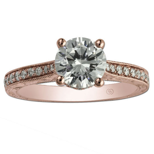 14K Rose Filigree Diamond Crown Ring Mounting 29985ER