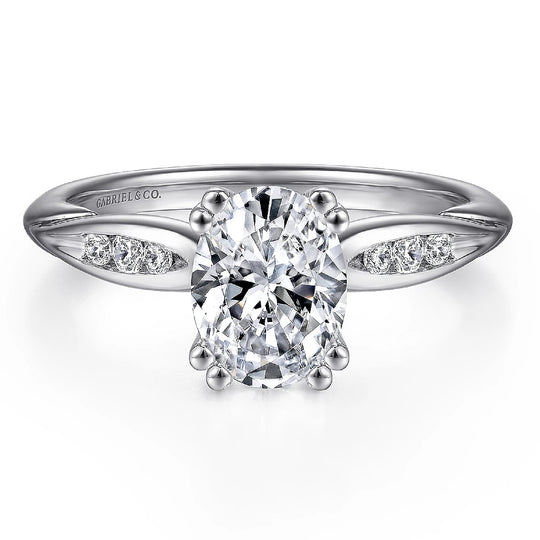 Gabriel & Co  14K White Gold Contemporary Diamond Engagement Ring ER11749O3W44JJ