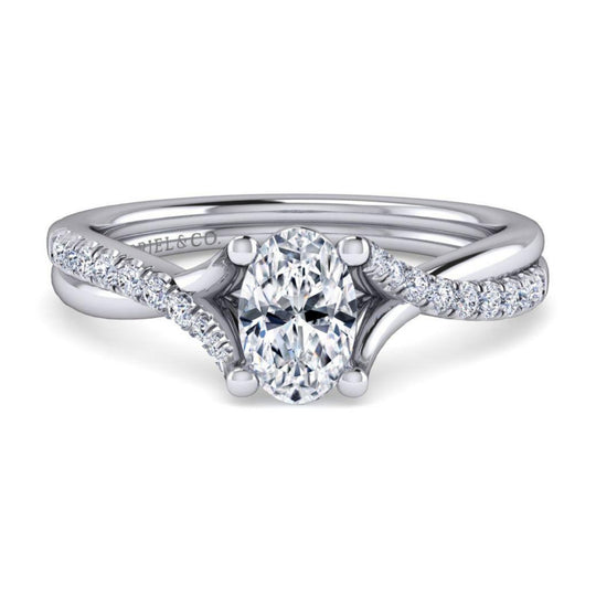 Gabriel & Co 14K White Gold Contemporary Twisted Diamond Engagement Ring ER11794O4W44JJ