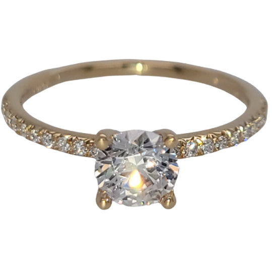 18K Yellow Gold Diamond Engagement Ring AD1681Y1