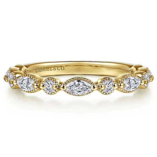Gabriel & Co 14K Yellow Gold Fancy Diamond Band AN16459Y44JJ