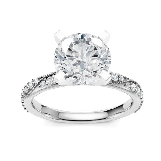 14K White Gold Diamond Vine Engagement Ring 63261D-4W-1/4