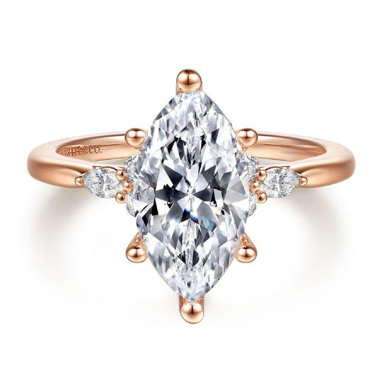 Gabriel & Co 14K Rose Gold Diamond Accented Engagement Ring ER16855M8K44JJ