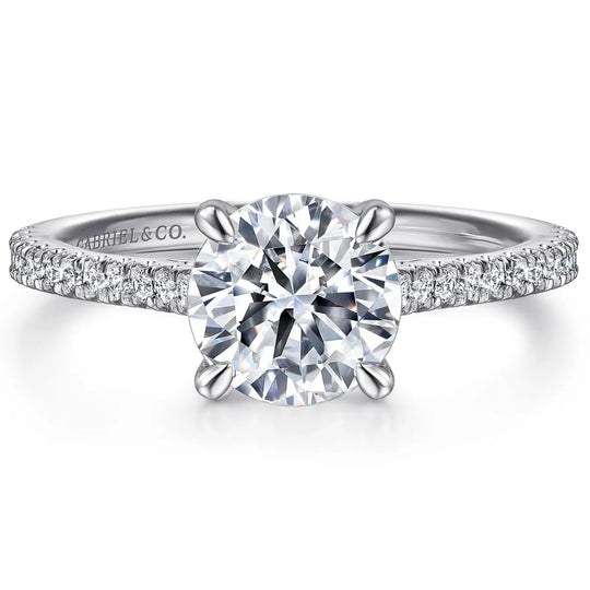 Gabriel & Co 14K White Gold Diamond Engagement Ring ER16129R8W44JJ