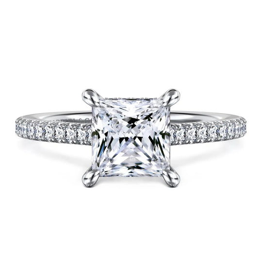 Gabriel & Co 14K White Gold Diamond Hidden Halo Engagement Ring ER16131S6W44JJ