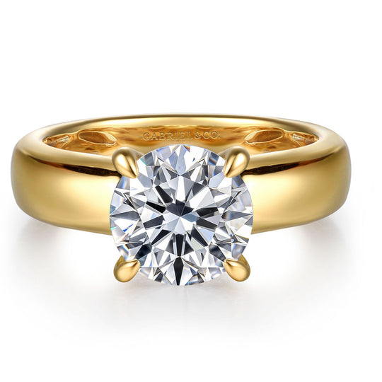 Gabriel & Co 14K Yellow Gold Wide Hidden Halo Engagement Ring ER16692R8Y44JJ